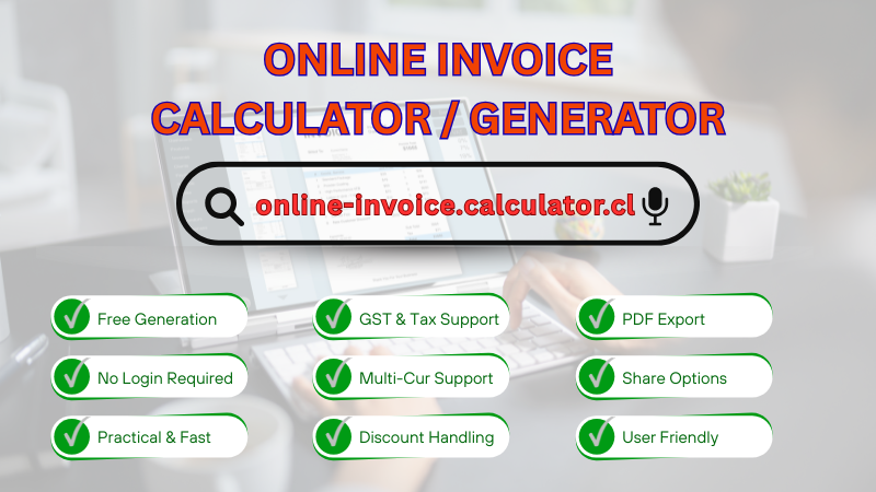 Online Invoice Calculator and Generator screenshot